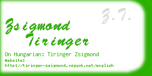 zsigmond tiringer business card